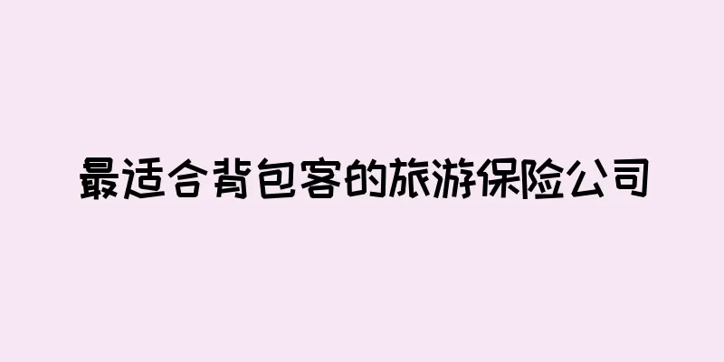 最适合背包客的旅游保险公司