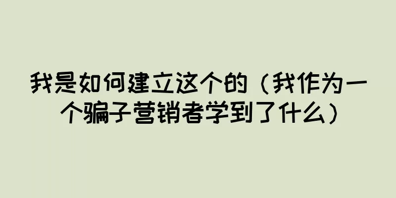 我是如何建立这个的（我作为一个骗子营销者学到了什么）